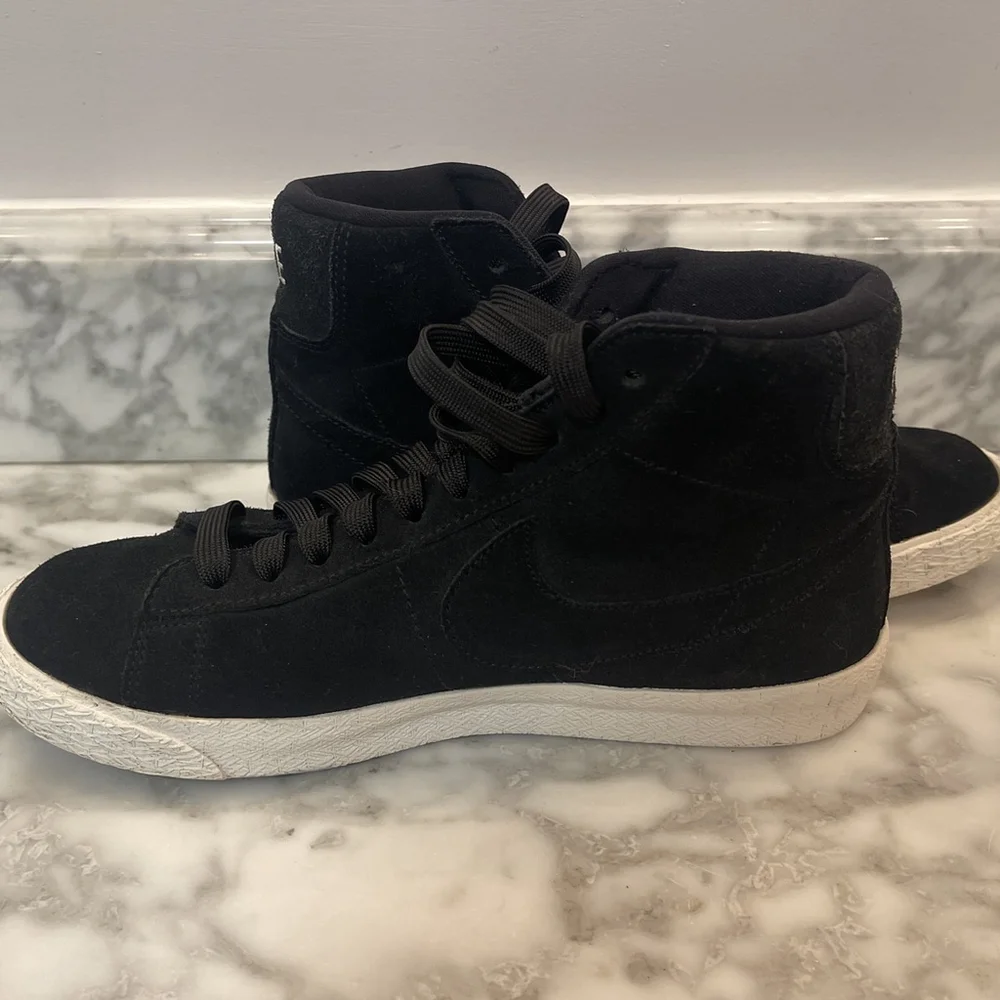 Nike Blazer Mid GS Suede Black White High Unisex Sz 6Y 895850-003 Retro 77